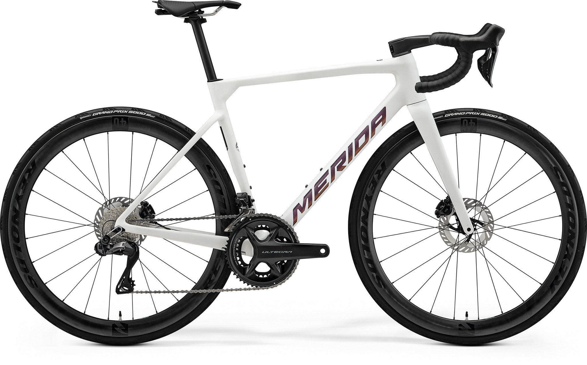 Merida Scultura 8000 Road Race Bike (Matt White/Rainbow Purple)