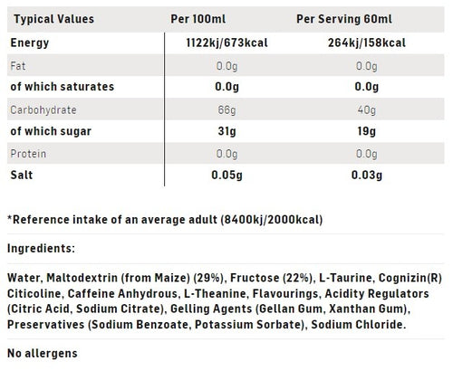BETA FUEL + Nootropics Gels 60ml 6 Pack Lemon Lime