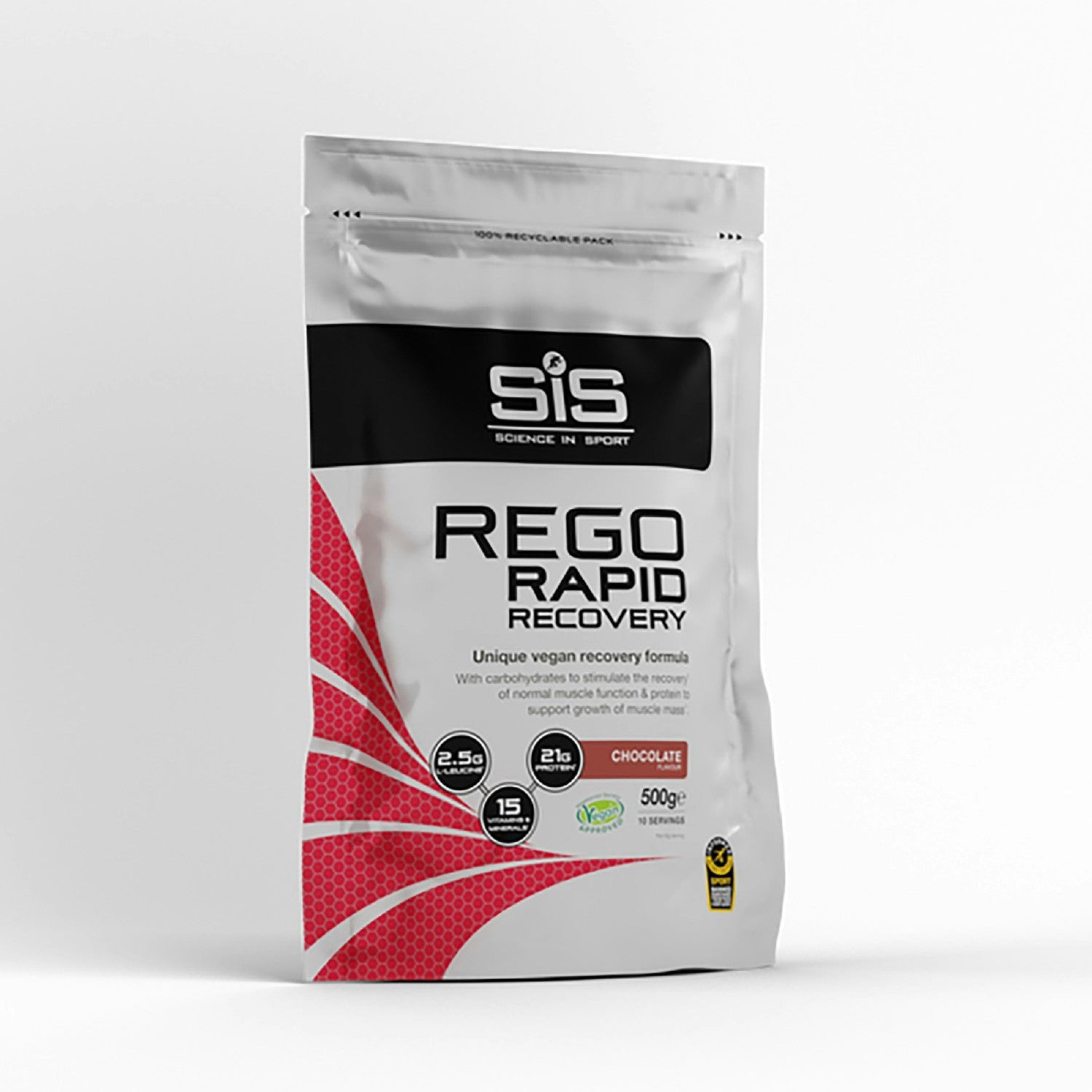 SIS REGO RAPID RECOVERY 500G RESEALABLE POUCH CHOCOLATE