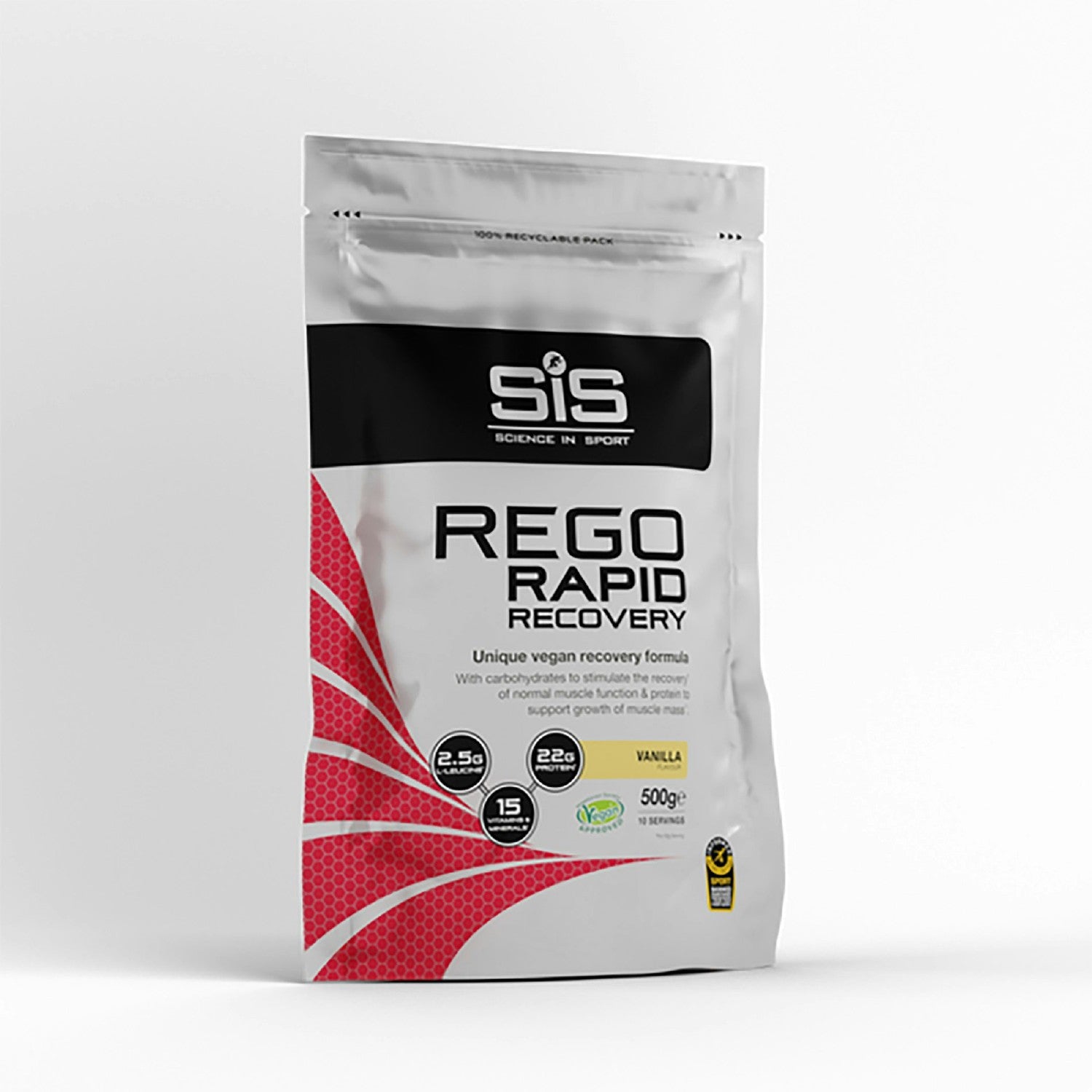 SIS REGO RAPID RECOVERY 500G RESEALABLE POUCH VANILLA