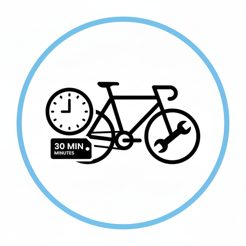 Using the same iconography, create three icons for Minimum 30 minutes, Minumim 60 minutes, and standard 60 minutes